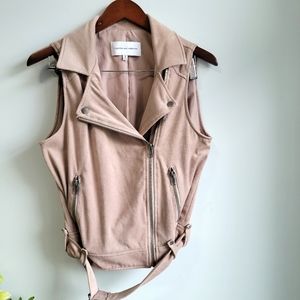 Cupcakes And Cashmere Faux Suede Moto Vest - Size US S